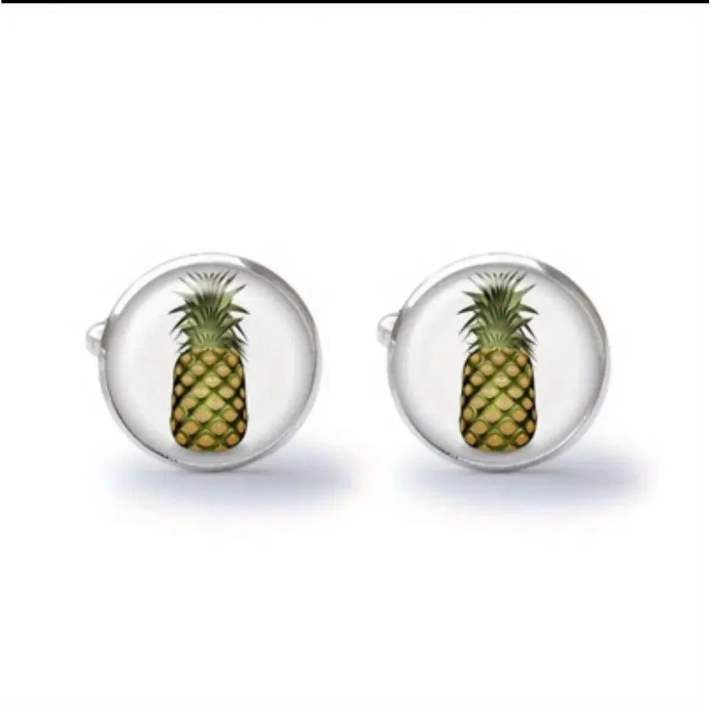 Pineapple Cufflinks Bronze #3765‎